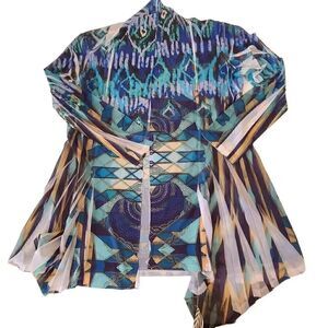Cover Charge Womens Lightweight Waterfall Swimsuit Cover-up Multicolor Large